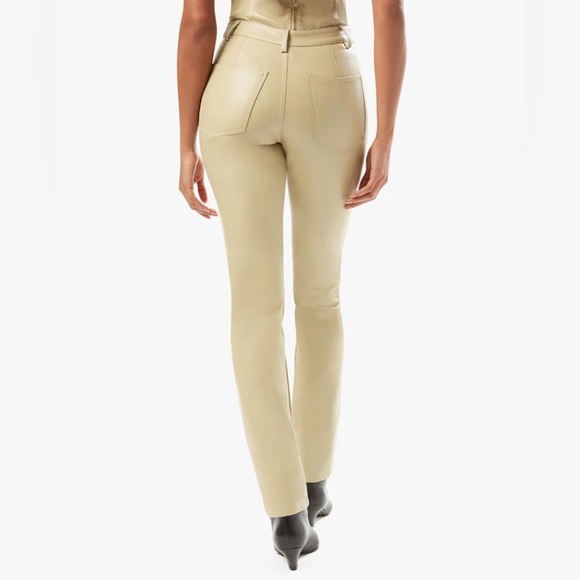 WeWoreWhat Vegan Leather Kickflare Pants Size 25 in Color Oat - Picture 4 of 9